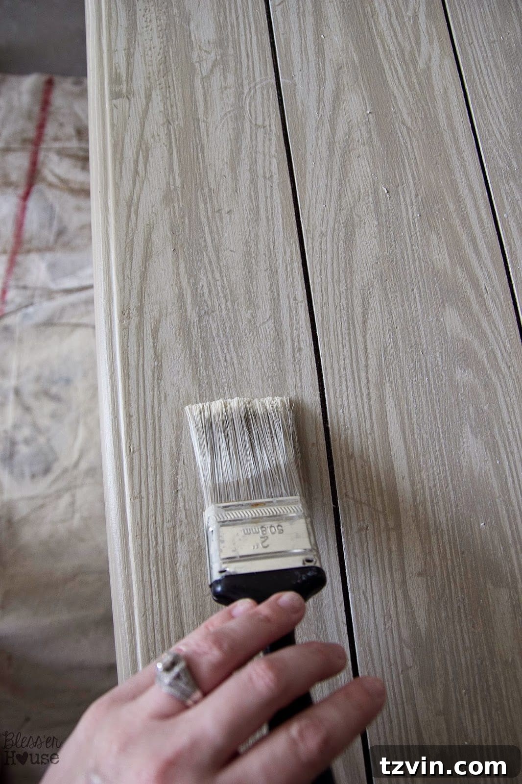 Faux Reclaimed Wood Table Top How-To: Light Glaze Application