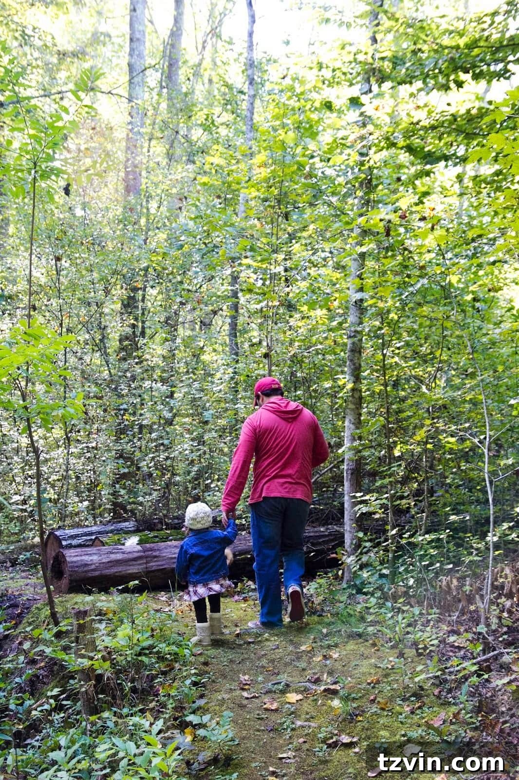 Father and daughter on hike