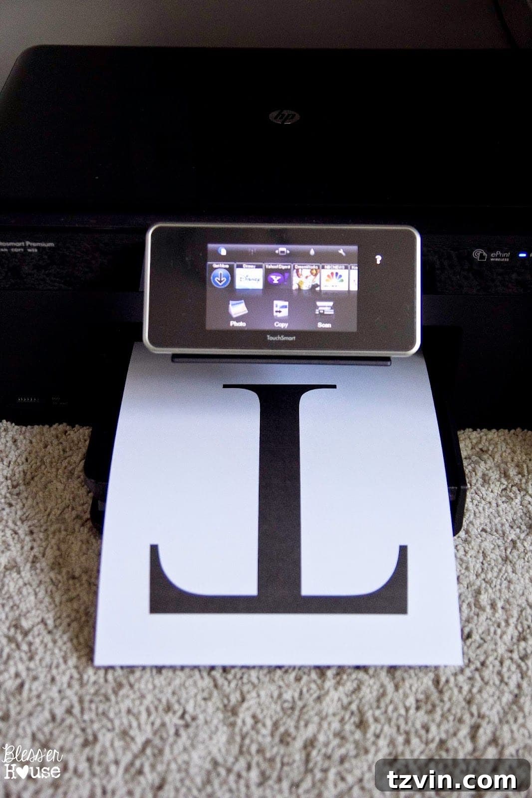 Printing letters on cardstock