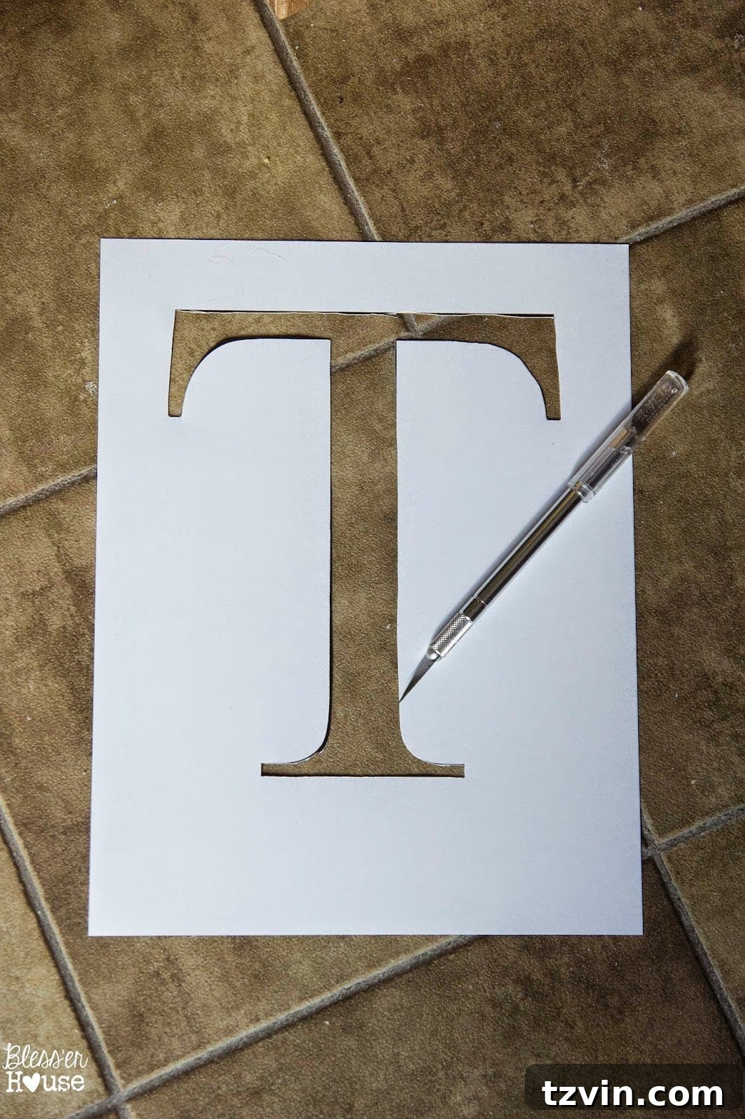 Cutting out the stencils