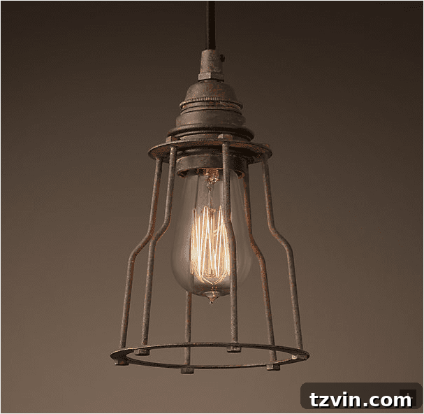 Restoration Hardware Industrial Cage Pendant for comparison