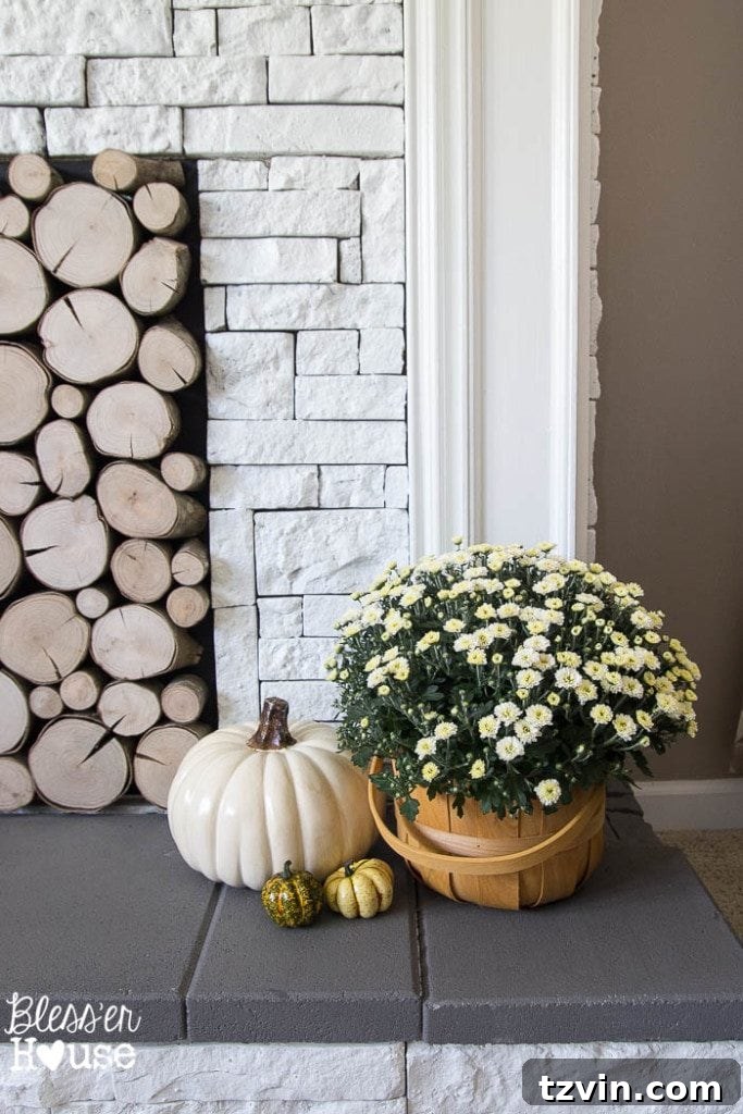 Our $600 Faux Fireplace Transformation Revealed 10 Faux fireplace hearth and white faux stone