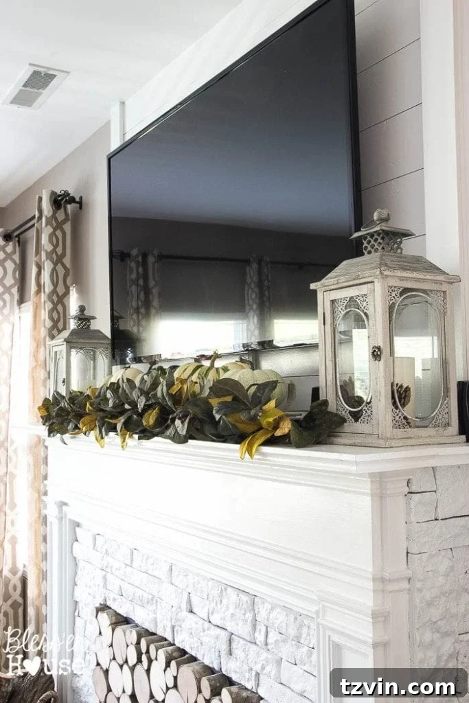 Our $600 Faux Fireplace Transformation Revealed 12 DIY faux fireplace with shiplap and white faux stone