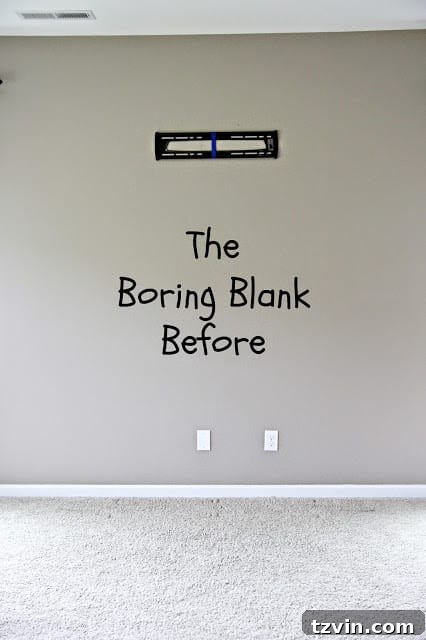 Our $600 Faux Fireplace Transformation Revealed 4 Living room before faux fireplace installation