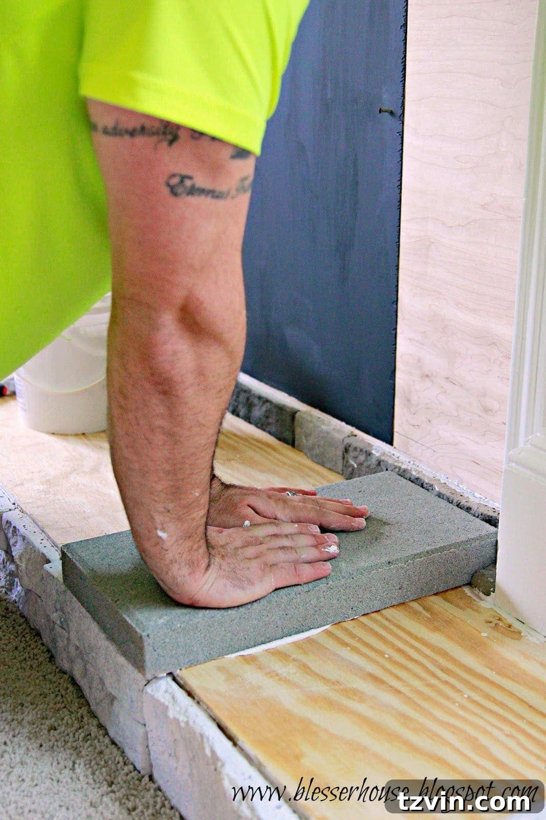 Building Your Faux Fireplace Media Console 15 Concrete Stepping Stones for Fireplace Hearth