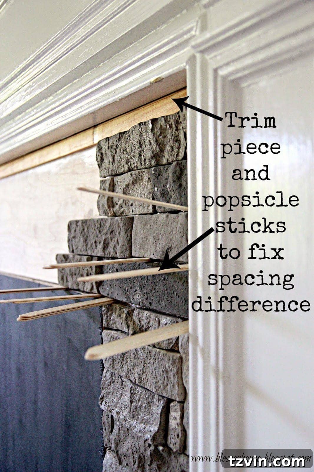Building Your Faux Fireplace Media Console 18 Popsicle Sticks Supporting Airstone Above Firebox