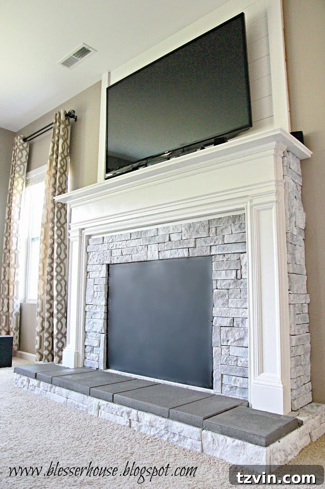 Building Your Faux Fireplace Media Console 23 Almost Finished Faux Fireplace