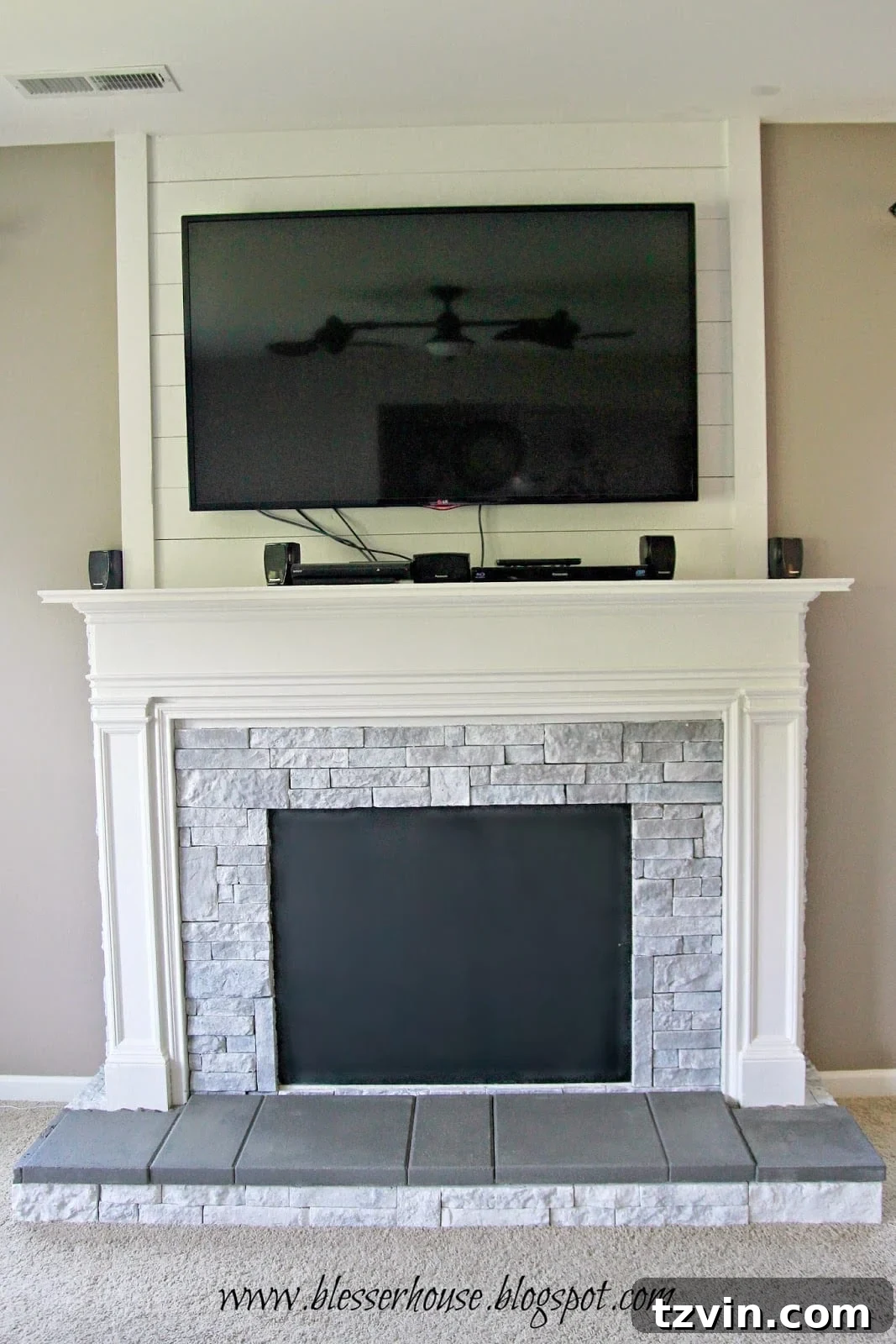 Building Your Faux Fireplace Media Console 24 Fireplace with Visible Cords and Electronics