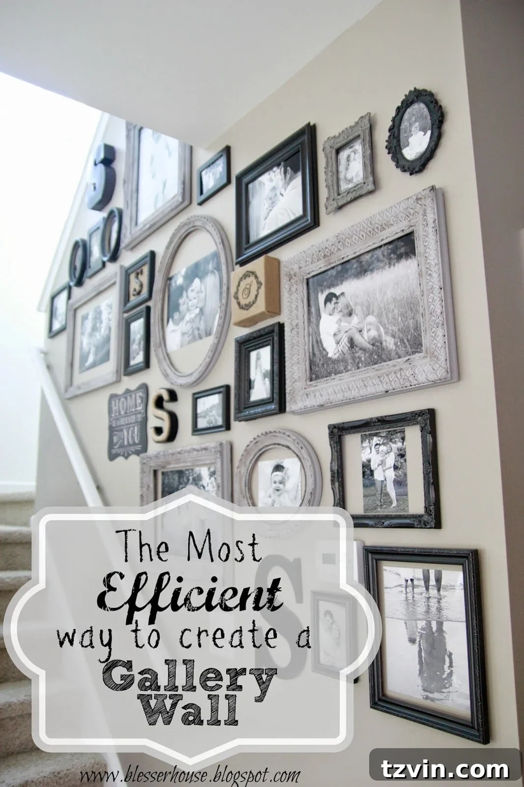 Beautifully arranged vintage gallery wall