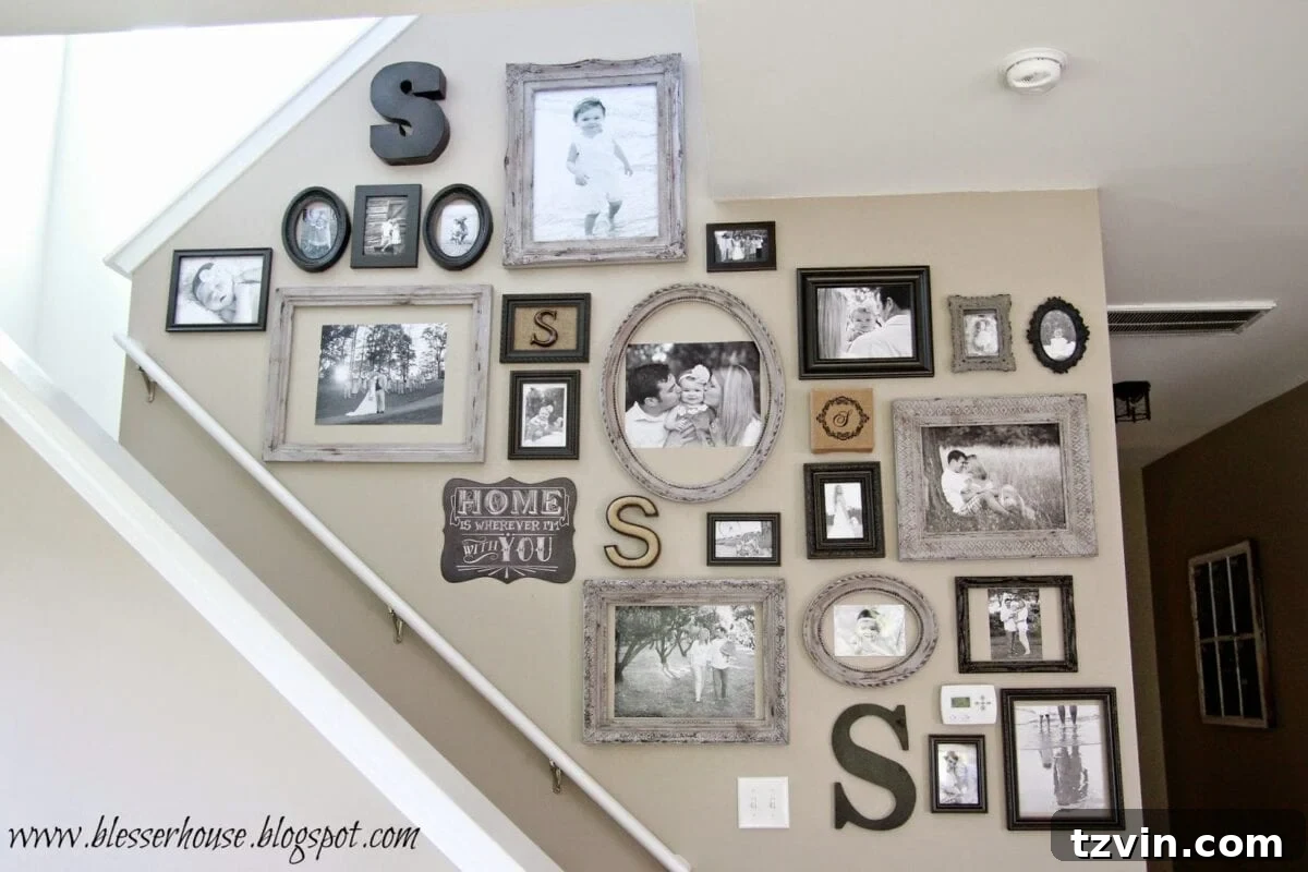 Finished gallery wall displaying cherished memories