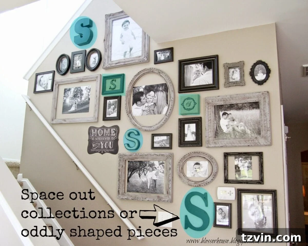 Final details and spacing for a gallery wall