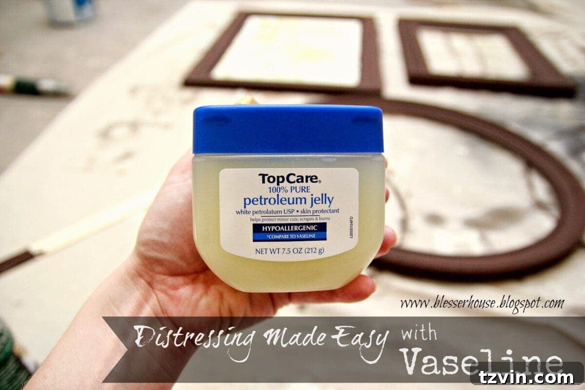 Applying Vaseline to the edges of a painted frame