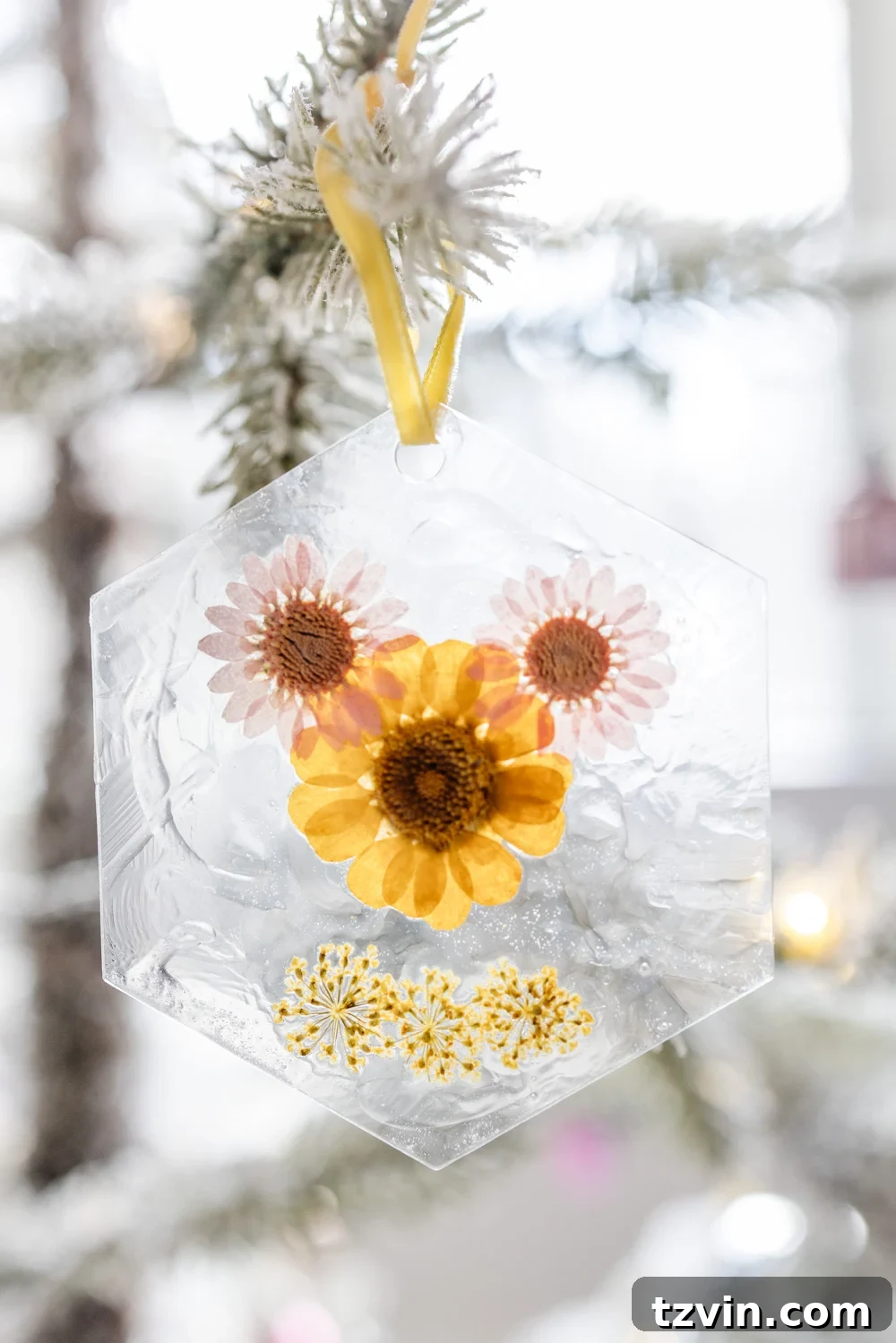 Mickey Mouse pressed flower ornament