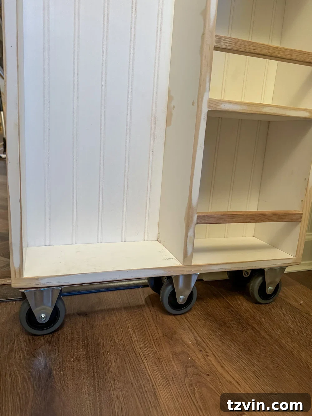 Hidden broom cupboard DIY - Adding casters