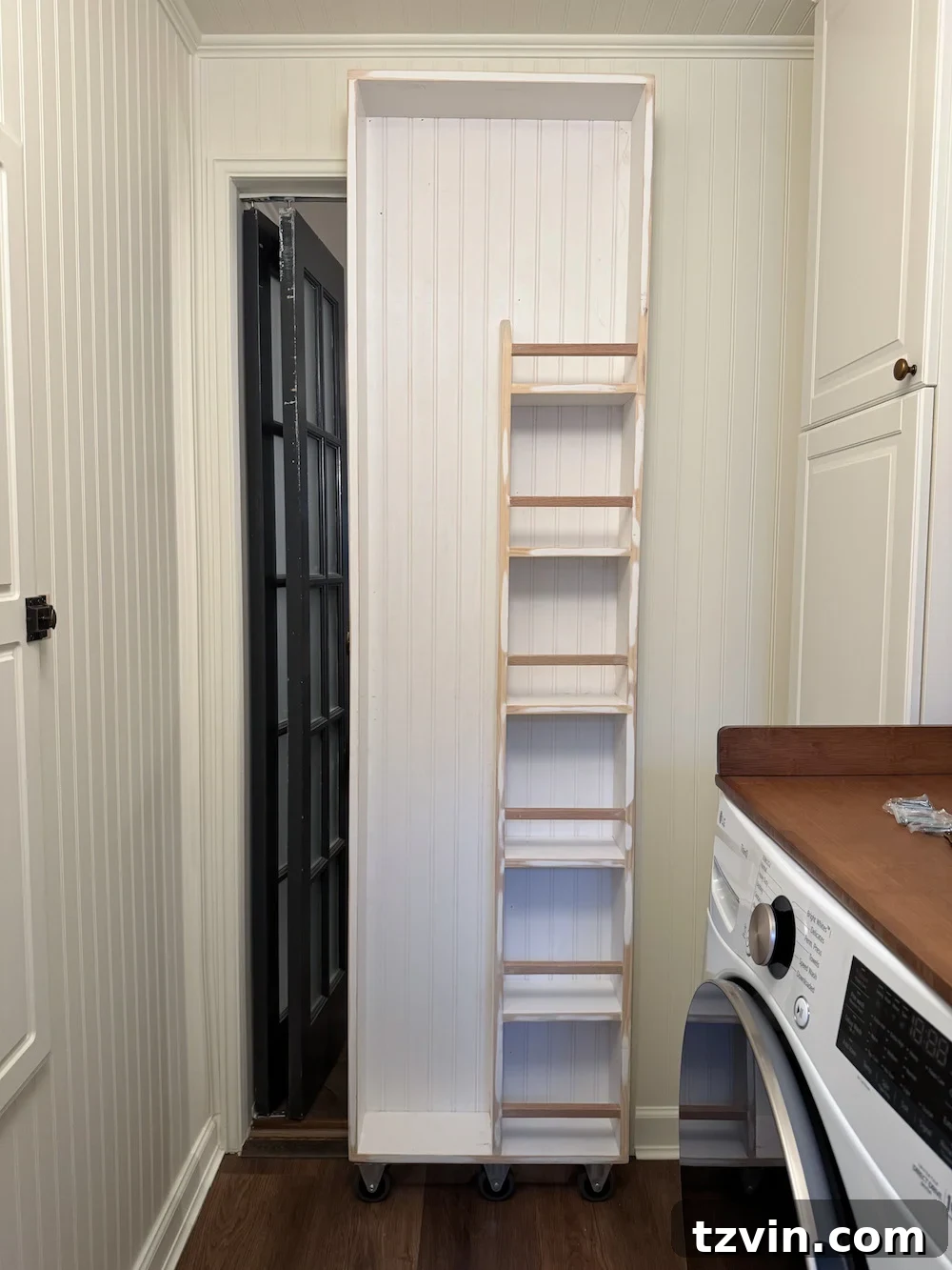 Hidden broom cupboard DIY - Casters in detail