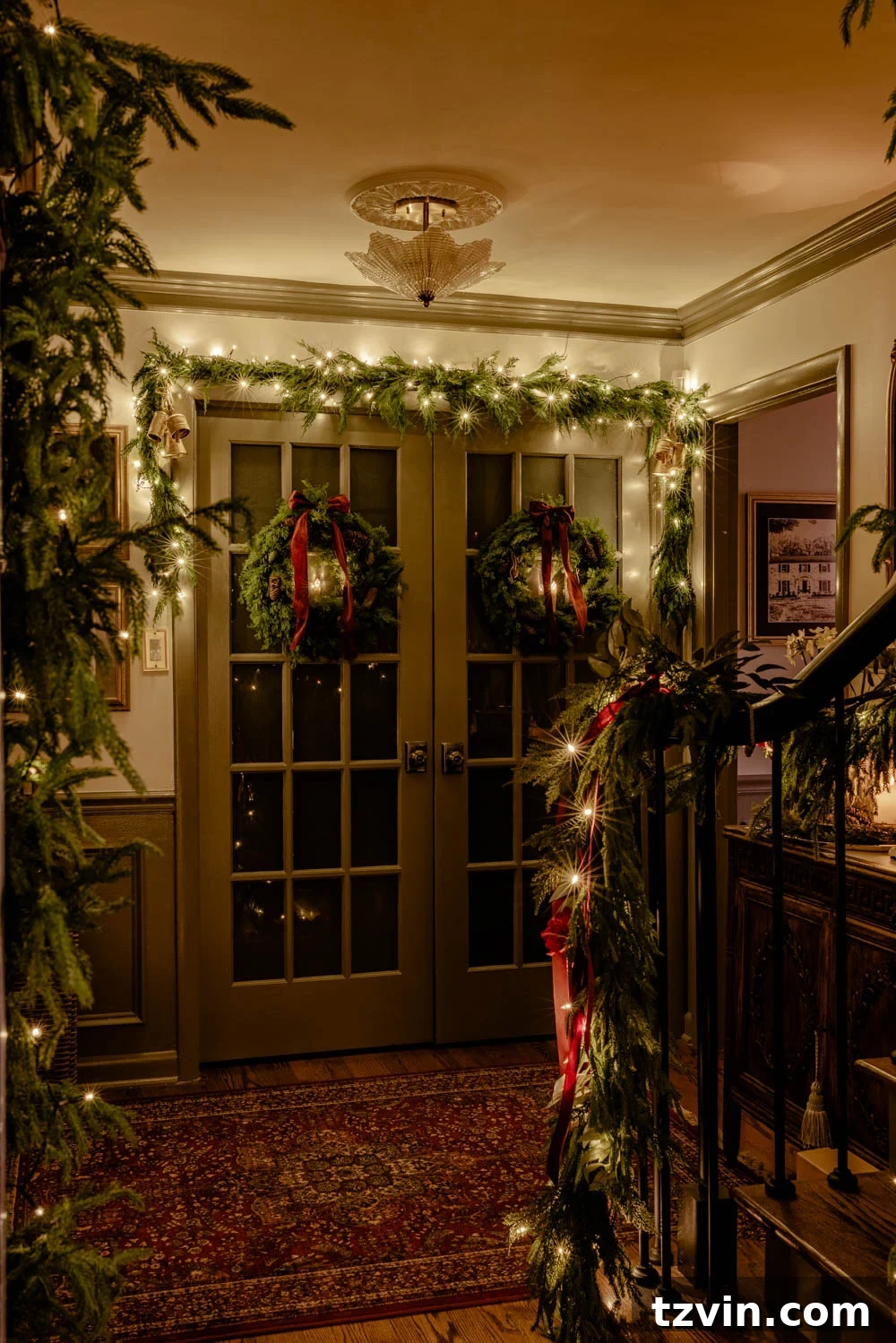 How to Hang Doorway Garland Inside with No Damage for Christmas