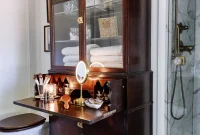 Repurposing a Secretary Desk: A DIY Makeup Vanity for Our Small Bathroom