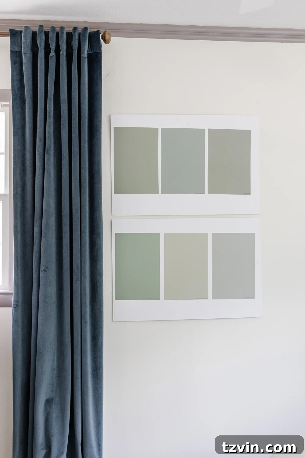Color testing in guest bedroom
