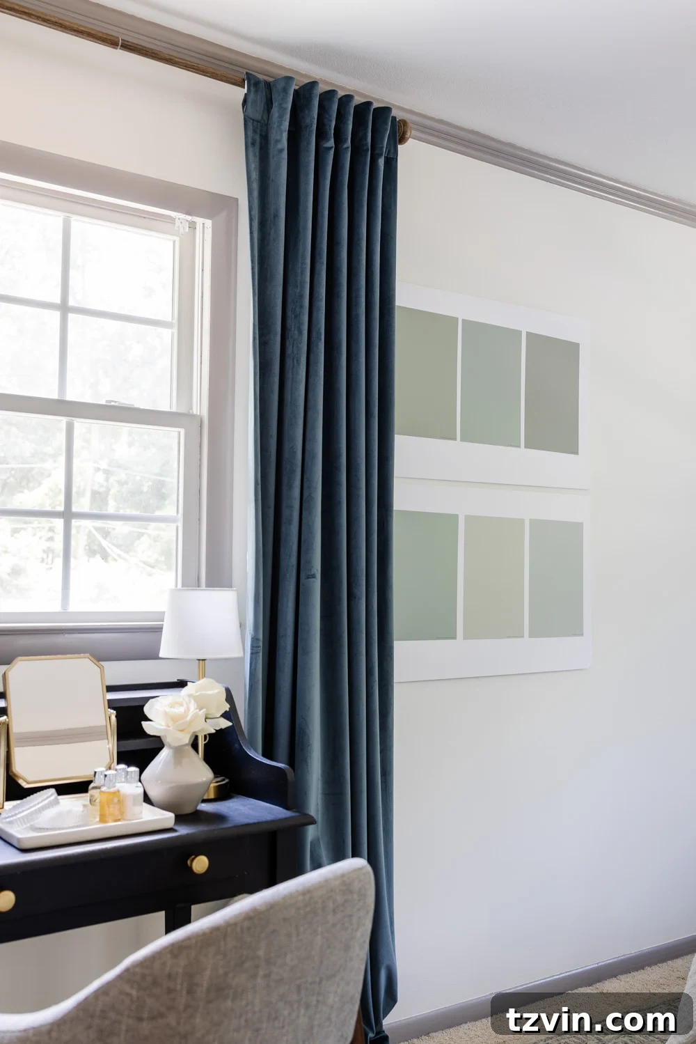 Paint swatches on wall