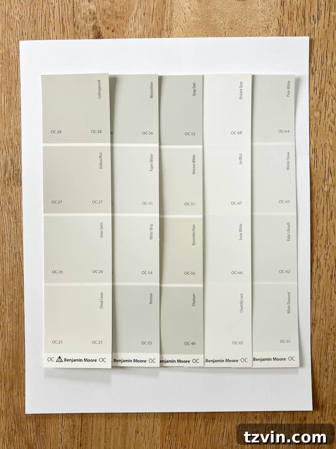 Samples on poster board