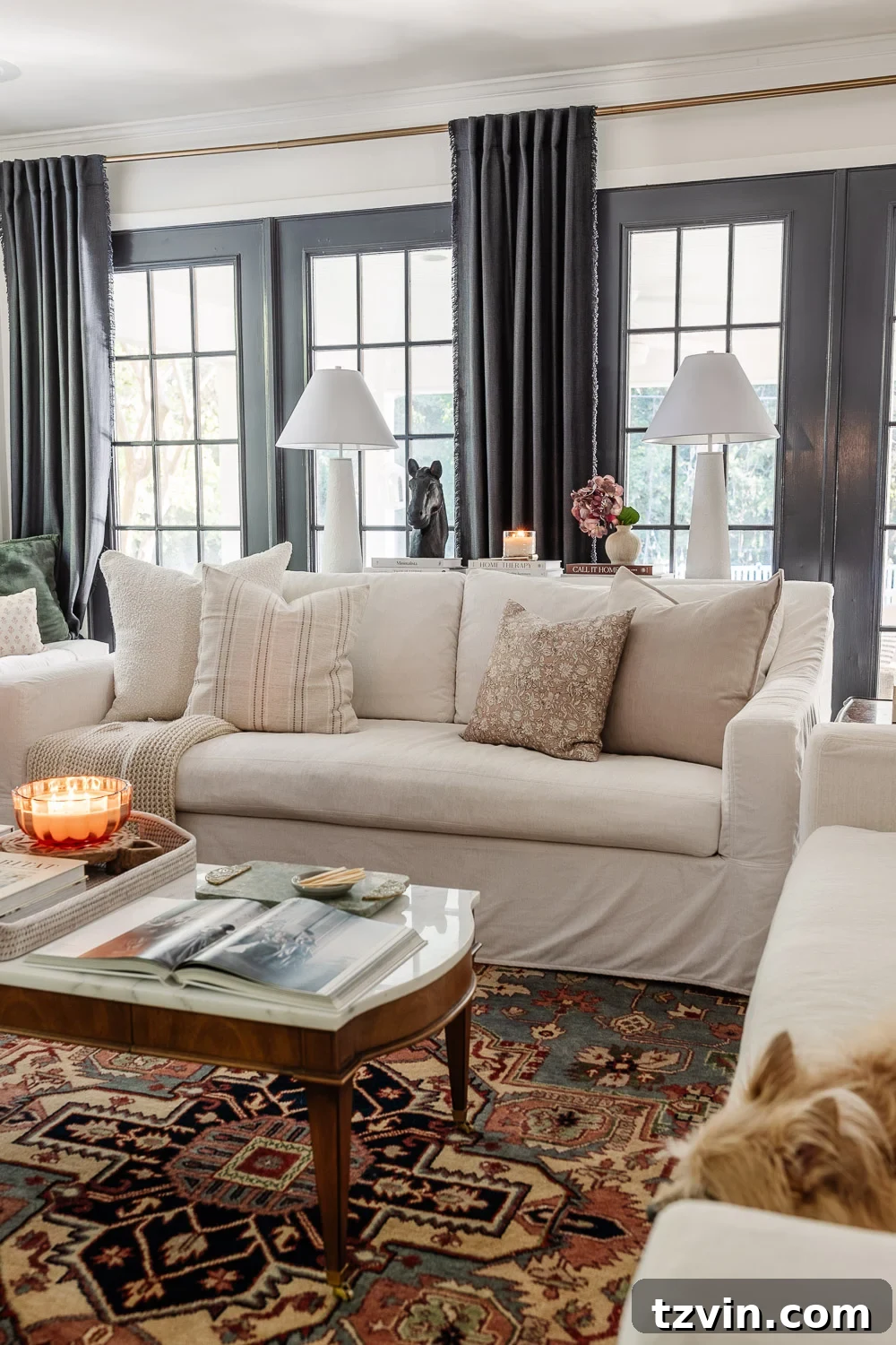 12 Furniture Upgrades That Make Your Pieces Look Expensive 31 comfort works slipcover sofa from pottery barn