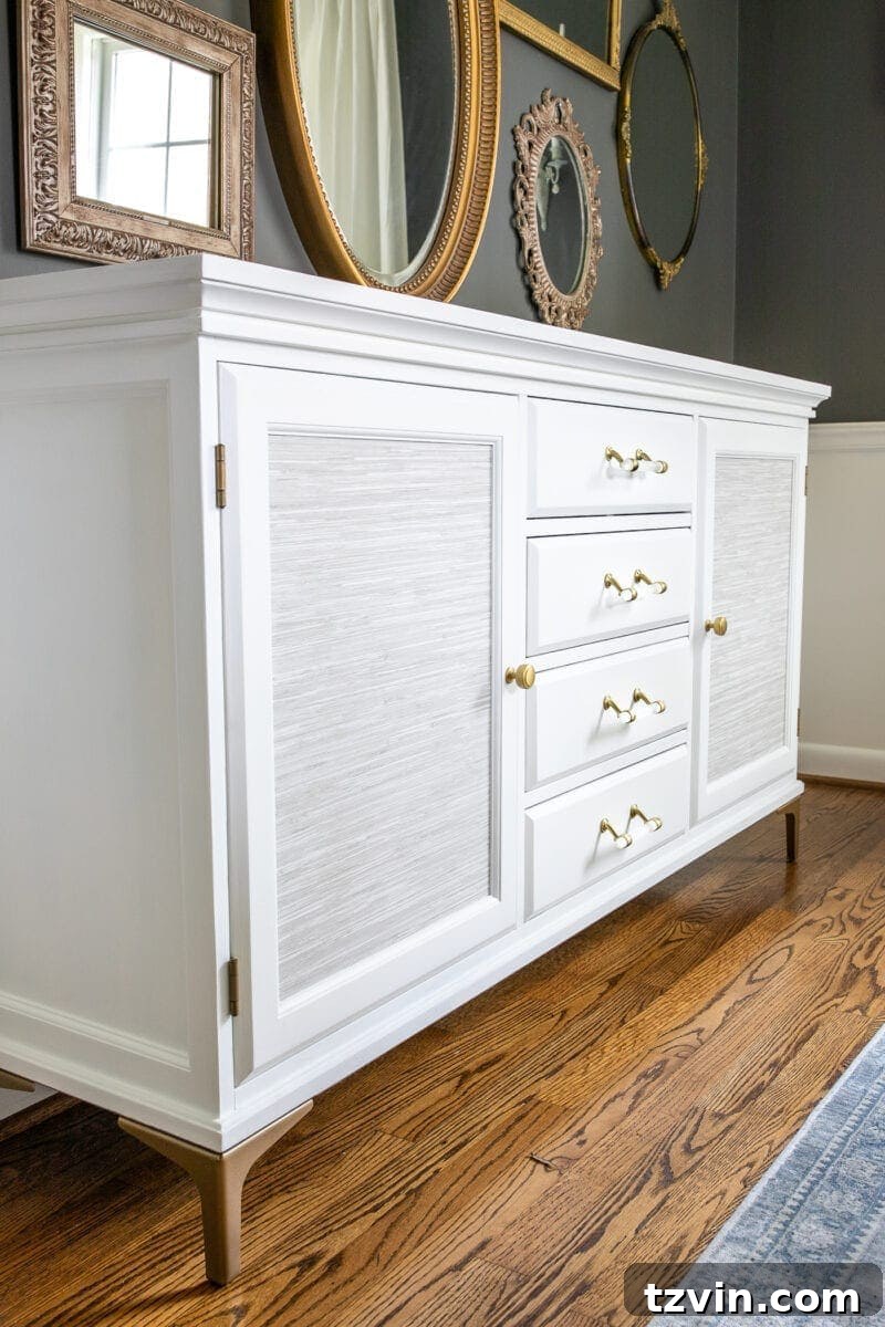 12 Furniture Upgrades That Make Your Pieces Look Expensive 7 upgraded sideboard with legs