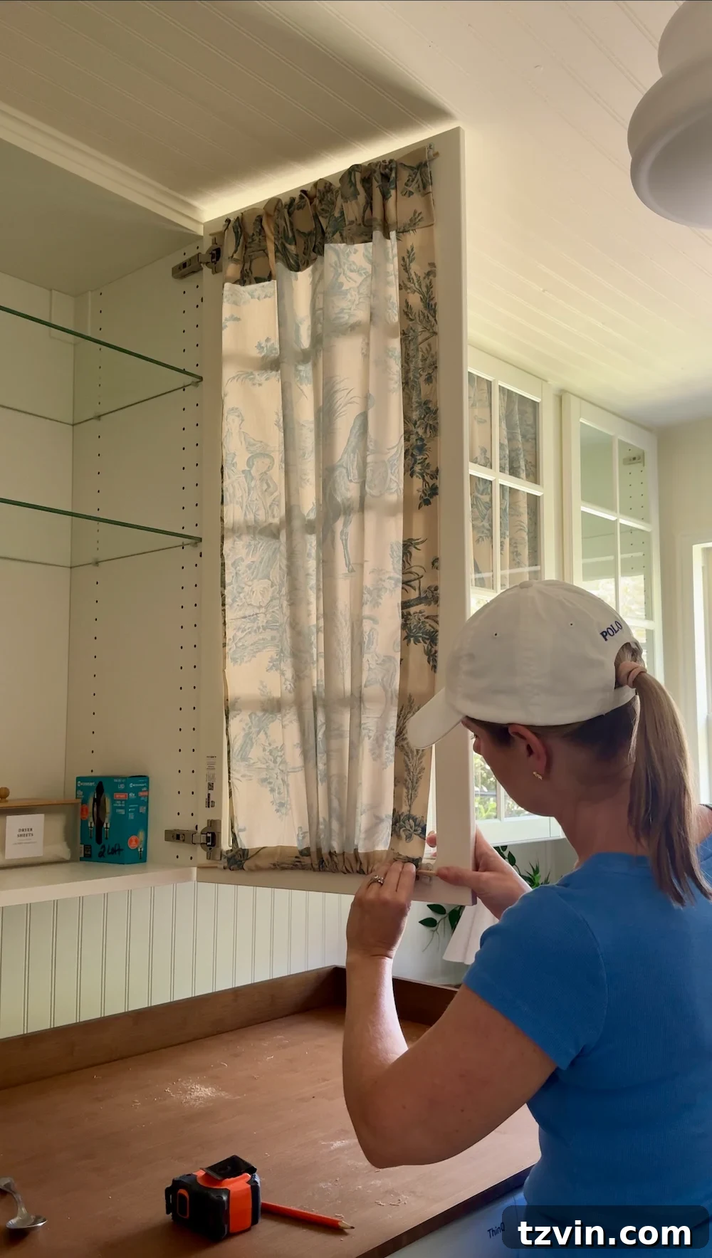 12 Furniture Upgrades That Make Your Pieces Look Expensive 10 No Sew DIY Fabric Cabinet Doors That Hide Clutter in Style